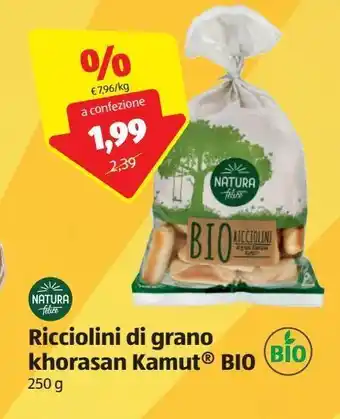 ALDI Ricciolini di grano khorasan kamut bio natura felice 250 g offerta