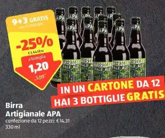 ALDI Birra Artigianale Apa 12 pezzi 330 ml offerta