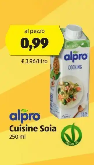 ALDI Alpro cuisine soia 250 ml offerta