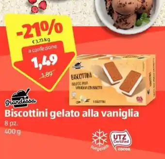 ALDI Grandessa biscotti gelato alla vaniglia 8 pz 400 g offerta
