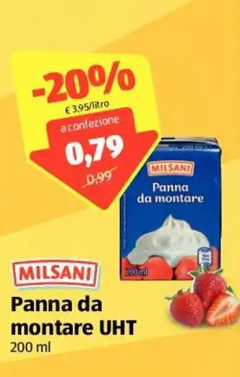 ALDI Milsani panna da montare 200 ml offerta