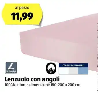 ALDI My Living Style Lenzuola con angoli 180-200 x 200 cm offerta