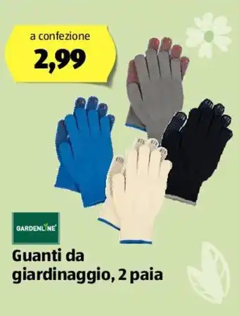 ALDI Gardenline guanti da giardinaggio, 2 paia offerta