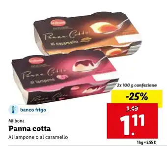 Lidl Milbona Panna cotta 2x 100 g offerta