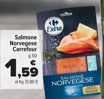 Carrefour Market Carrefour Salmone norvegese 50 g offerta
