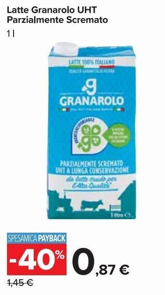 Carrefour Market Granarolo Latte UHT parzialmente scremato 1 l offerta