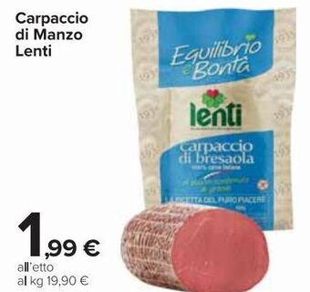 Carrefour Market Lenti Carpaccio di Manzo offerta