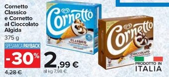 Carrefour Market Algida Cornetto classico e cornetto al cioccolato 375 g offerta