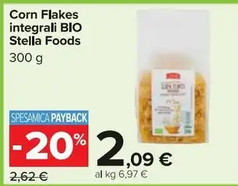 Carrefour Market Stella Foods Corn flakes integrali bio 300 g offerta