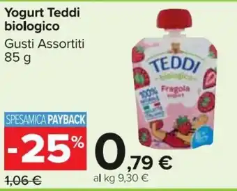 Carrefour Market Teddi biologico Yogurt 85 g offerta