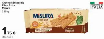 Carrefour Market Misura Cracker integrale fibra extra 385 g offerta