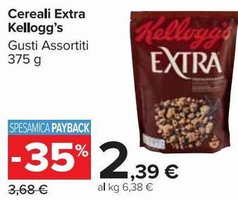 Carrefour Market Kellogg's Cereali extra 375 g offerta