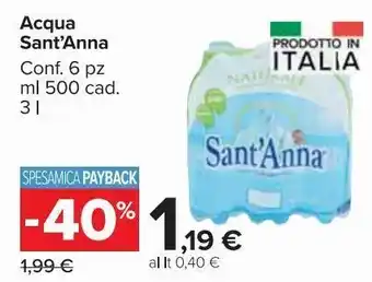 Carrefour Market Acqua santa'anna offerta