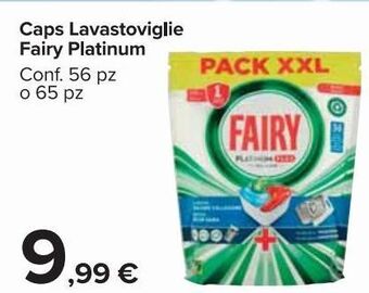 Carrefour Market Fairy Platinum Caps lavastoviglie 56 pz o 65 pz offerta
