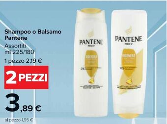 Carrefour Market Pantene Shampoo o balsamo 225/180 ml offerta