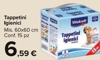 Carrefour Market Vitakraft Tappetini Igienici Mis. 60x60 cm 15 pz offerta