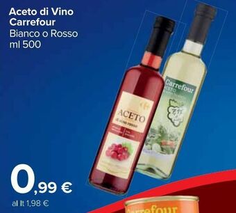 Carrefour Market Carrefour Aceto di vino 500 ml offerta