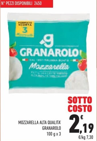Conad City Granarolo Mozzarella alta qualità 100 g x 3 offerta