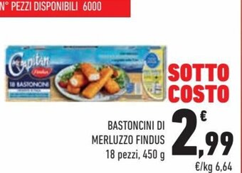 Conad City Findus Bastoncini di merluzzo 18 pezzi, 450 g offerta