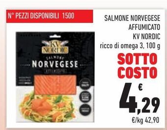 Conad City KV Nordic Salmone norvegese affumicato 100 g offerta