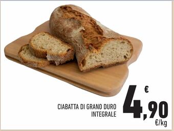 Conad City Ciabatta di grano duro integrale offerta