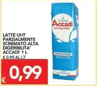 Accadi' Latte Uht Parzialmente Scremato Alta Digeribilita' 1L