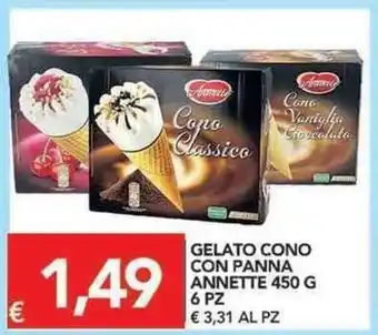 TuoDi Annette Gelato Cono con Panna 450g 6pz offerta