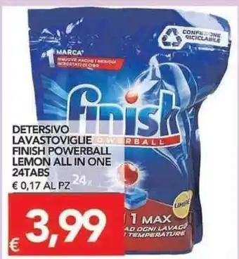 TuoDi Finish Powerball Lemon All in One Detersivo Lavastoviglie 24 tabs offerta
