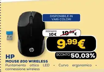 Euronics Hp mouse 200 wireless offerta