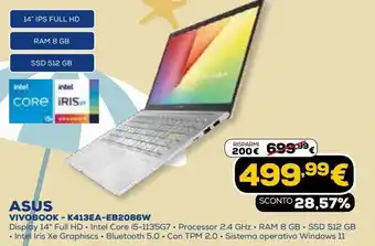 Euronics Asus vivobook - k413ea-eb2086w offerta