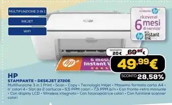 Euronics Hp stampante - deskjet 2720e offerta