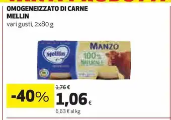 Ipercoop Omogeneizzati di carne mellin offerta
