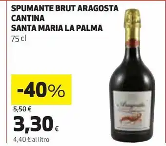 Ipercoop Spumante brut aragosta cantina santa maria la palma offerta