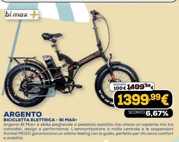 Argento bicicletta elettrica - bi max offerta di Euronics