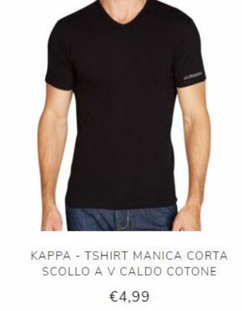 Globo Moda Kappa - Tshirt Manica Corta Scollo a V Caldo Cotone offerta