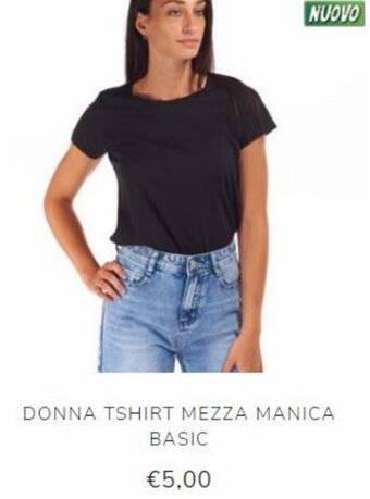 Globo Moda Donna Tshirt Mezza Manica Basic offerta