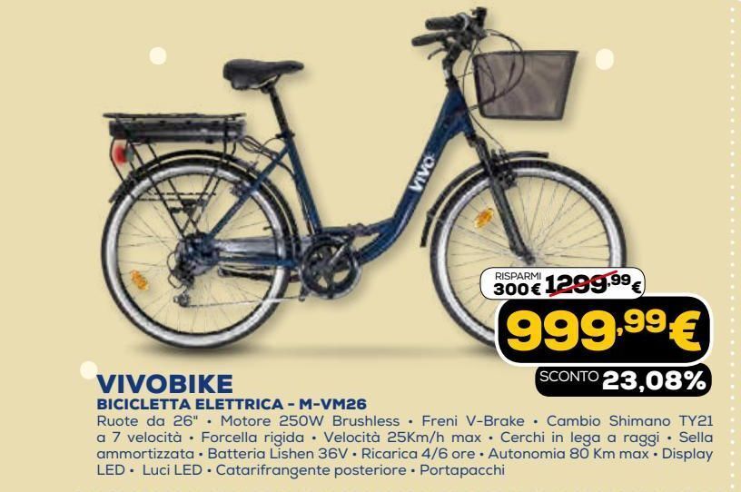 Vivobike bicicletta elettrica - m-vm26 offerta di Euronics