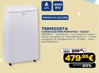 Euronics Termozeta climatizzatore portatile - tzazc7 offerta