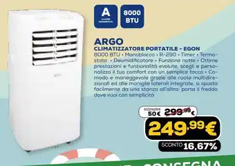 Euronics Argo climatizzatore portatile - egon offerta