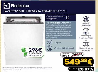 Euronics Lavastoviglie integrata totale ees47320l offerta