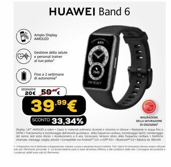 Euronics Huawei band 6 offerta