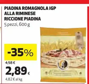 Coop Piadina romagnola igp alla riminese riccione piadina offerta