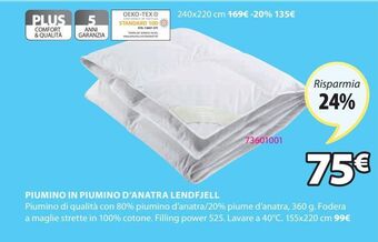 JYSK Piumino in piumino offerta