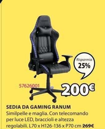 JYSK Sedia da gaming offerta