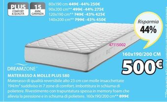 JYSK Materasso a molle 160x190/200cm offerta