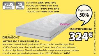 JYSK Materasso a molle 160x190/200cm offerta