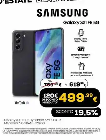 Euronics Galaxy s21 fe 5g offerta