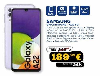Euronics Samsung smartphone - a22 5g offerta