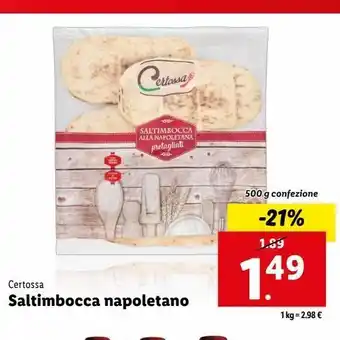 Lidl Certossa saltimbocca napoletano 500g offerta