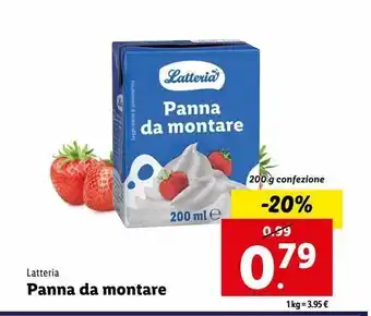 Lidl Panna da montare latteria 200g offerta